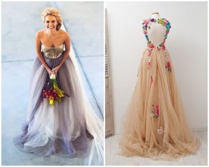 Kolorowa suknia ślubna