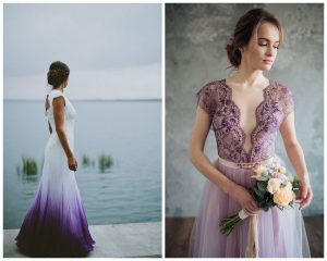 Kolorowa suknia ślubna
